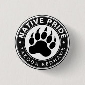 Native American Bear Paw Logo Personalized Name Ronde Button 3,2 Cm (Voorkant)