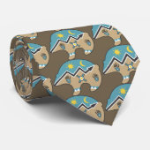 Native American Beer, blauw, bruin Stropdas (Opgerold)