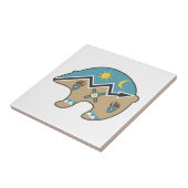 Native American Beer, blauw, bruin Tegeltje (Zijkant)