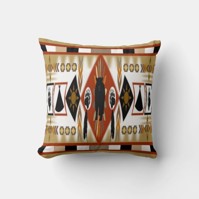 Native American Beer Clan Pillow Kussen (Voorkant)