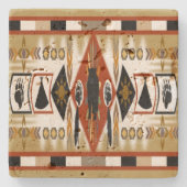 Native American Beer Clan Stenen Onderzetter (Voorkant)