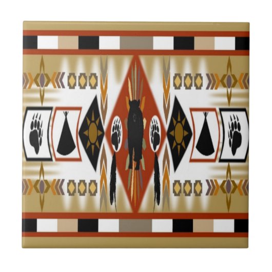 Native American Beer Clan Tegel Tegeltje (Voorkant)