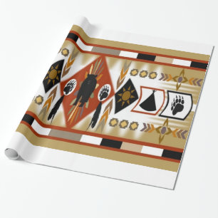 Native American Beer Clan Wrapping Paper Cadeaupapier