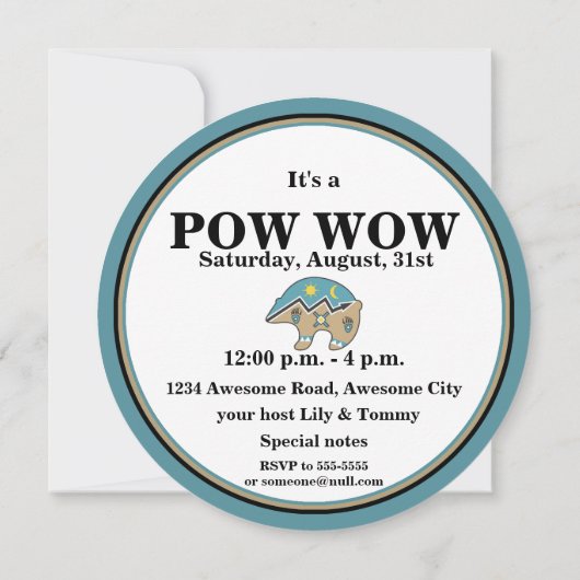 Native American Beer Icon, blauw, bruin Invitation Kaart (Achterkant)