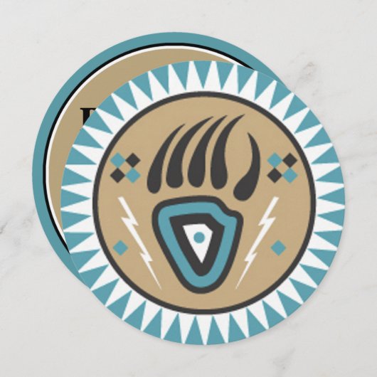 Native American Beer Paw Invitation Kaart (Voorkant / Achterkant)