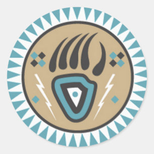 Native American Beer Paw Ronde Sticker