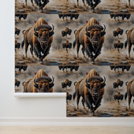 Native American Bizon Art Behang