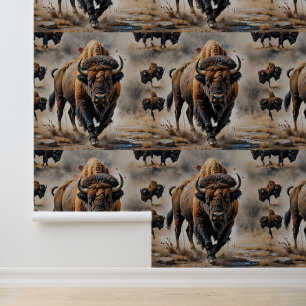 Native American Bizon Art Behang