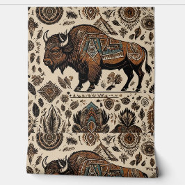 Native American Bizon Buffalo Art Behang