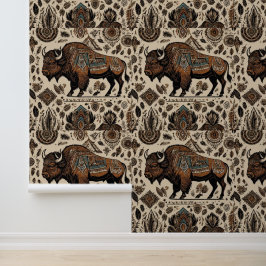 Native American Bizon Buffalo Art Behang