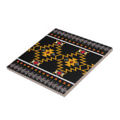 Native American Black Red Yellow Tribal Patroon Tegeltje (Zijkant)