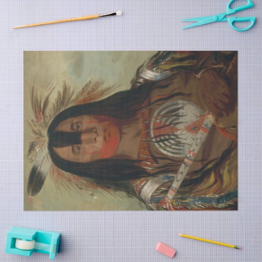 Native American Blactfoot Portret Decoupage Tissuepapier (Craft)