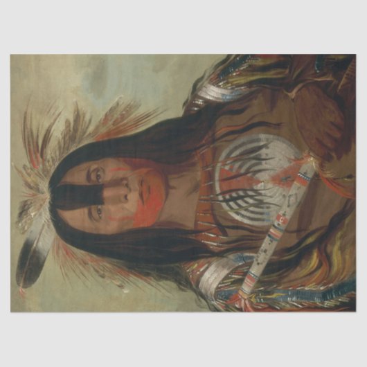 Native American Blactfoot Portret Decoupage Tissuepapier (Voorkant)