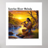 Native-American blauw en Geel Digitaal schilderach Poster (Voorkant)