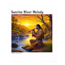 Native-American blauw en Geel Digitaal schilderach