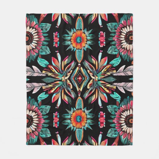 Native American Bohemain Fleece Deken (Voorkant)