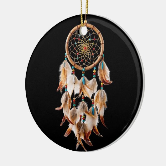 Native American Boho Dreamcatcher Tribal Foto's Keramisch Ornament (Links)