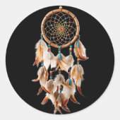 Native American Boho Dreamcatcher Tribal Foto's Ronde Sticker (Voorkant)