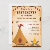 Native American Boho Tribale Teepee Baby Shower Kaart (Voorkant)