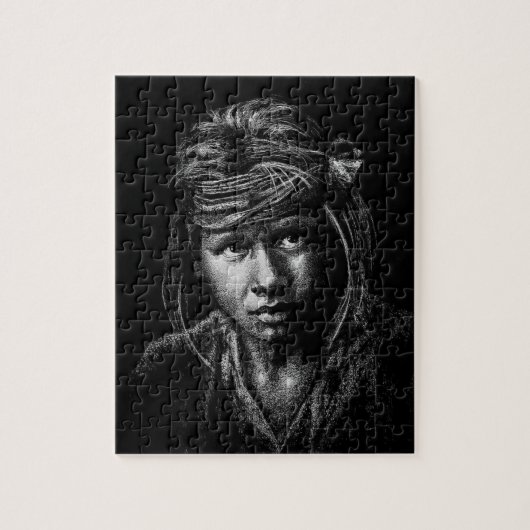 Native American Boy, mijn tekening uit 2004 Legpuzzel (Verticaal)