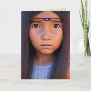 NATIVE AMERICAN BOY PAPOOSE ART BIRTHDAY CARDS KAART