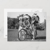 Native American Boys, jaren '30 Briefkaart (Voorkant / Achterkant)