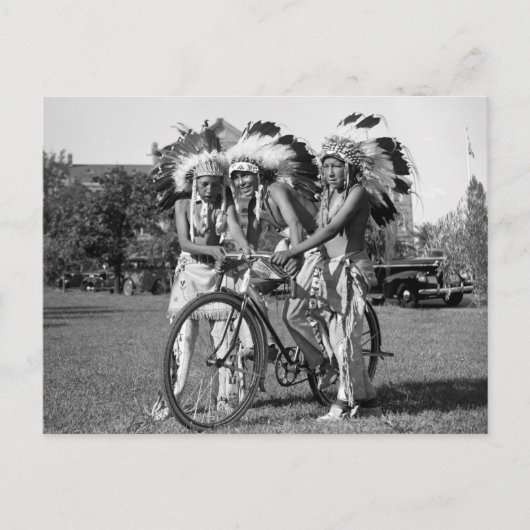 Native American Boys, jaren '30 Briefkaart (Voorkant)