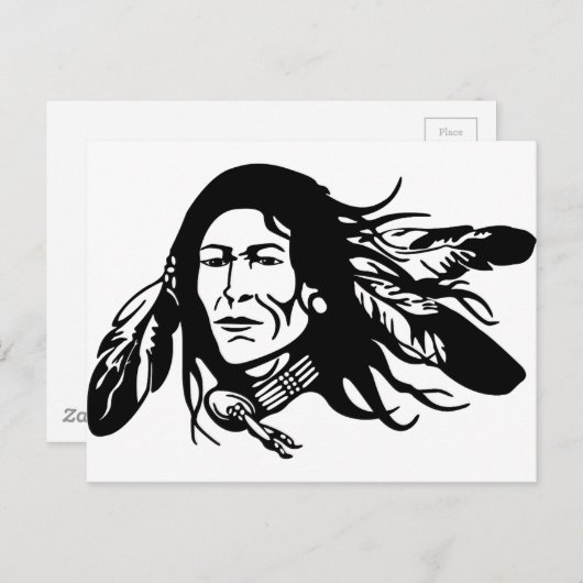 Native American Briefkaart (Voorkant / Achterkant)