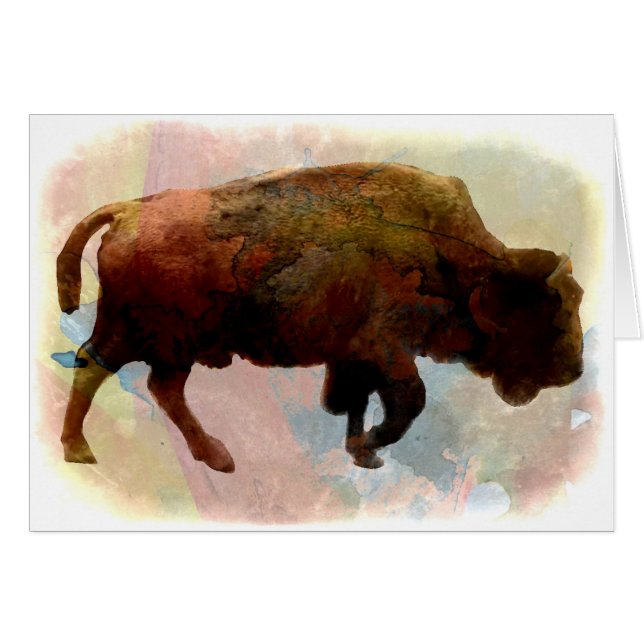 Native American Buffalo All Occasion Kaart (Voorkant Horizontaal)