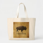 Native American Buffalo | Bison | Tatanka-tekening Grote Tote Bag (Voorkant)