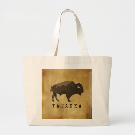Native American Buffalo | Bison | Tatanka-tekening Grote Tote Bag (Voorkant)