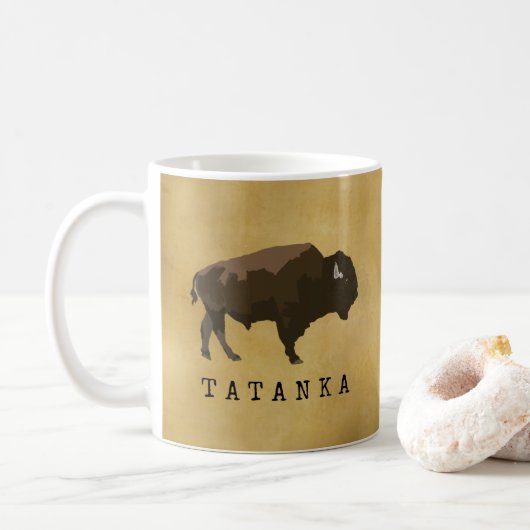 Native American Buffalo | Bison | Tatanka-tekening Koffiemok (Met donut)