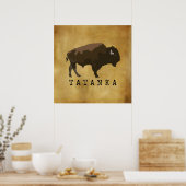 Native American Buffalo | Bison | Tatanka-tekening Poster (Keuken)