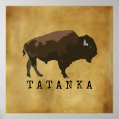 Native American Buffalo | Bison | Tatanka-tekening Poster (Voorkant)