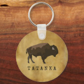 Native American Buffalo | Bison | Tatanka-tekening Sleutelhanger (Voorkant)