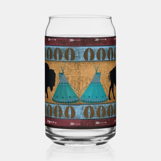Native American Buffalo Blikvorm Glas (Rechts)