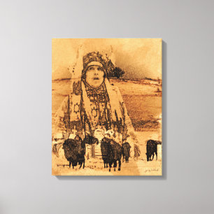 Native American Buffalo Gallery verpakte afdruk Canvas Afdruk