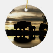 Native American Buffalo kerstversiering Keramisch Ornament (Voorkant)