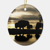 Native American Buffalo kerstversiering Keramisch Ornament (Links)