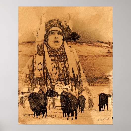 Native American Buffalo Print (Voorkant)