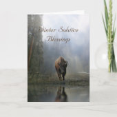 Native American Buffalo Winter Solstice Blessings Kaart (Voorkant)