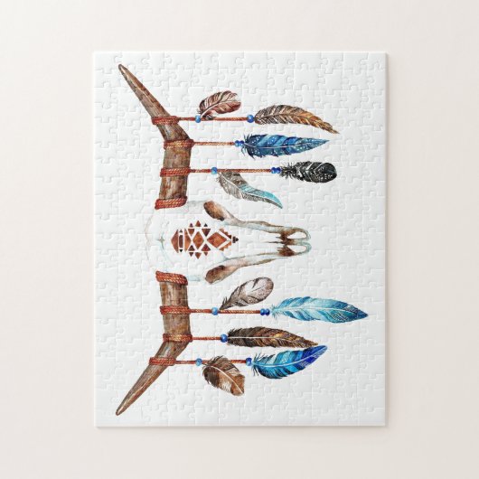 Native American Bull School Legpuzzel (Verticaal)