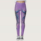 Native American BULL SKULL blue Leggings (Voorkant)