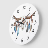 Native American Bull Skull Painting Grote Klok (Hoek)