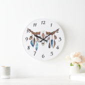 Native American Bull Skull Painting Grote Klok (Huis)