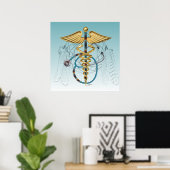 Native American Caduceus en Stethoscoop Poster (Thuiskantoor)
