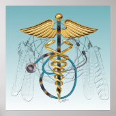 Native American Caduceus en Stethoscoop Poster (Voorkant)