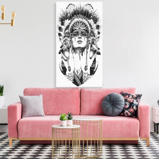 Native American Canvas Afdruk (Insitu (Woonkamer))
