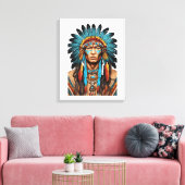 Native American Canvas Afdruk (Insitu (Woonkamer))