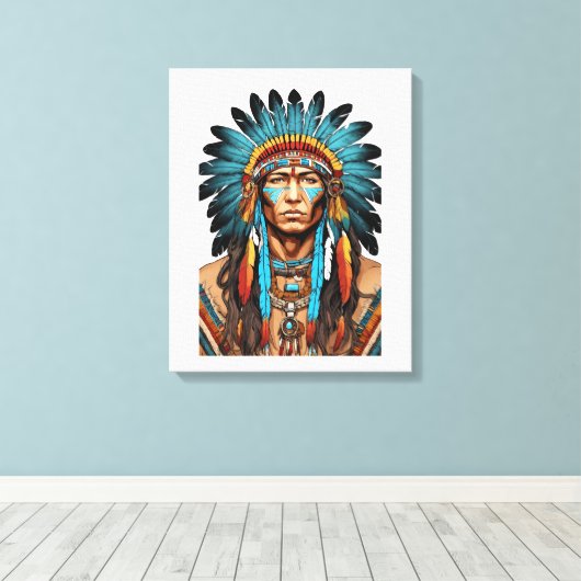 Native American Canvas Afdruk (Insitu (Houten vloer))